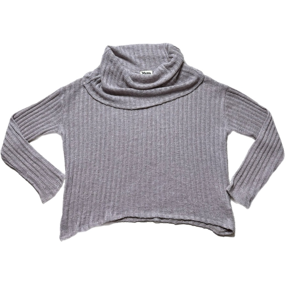SMYM Pastel Purple Lilac Ribbed Cowl Neck Sweater M